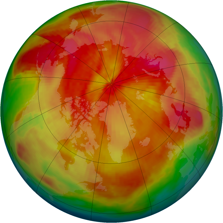 Arctic ozone map for 31 March 1980